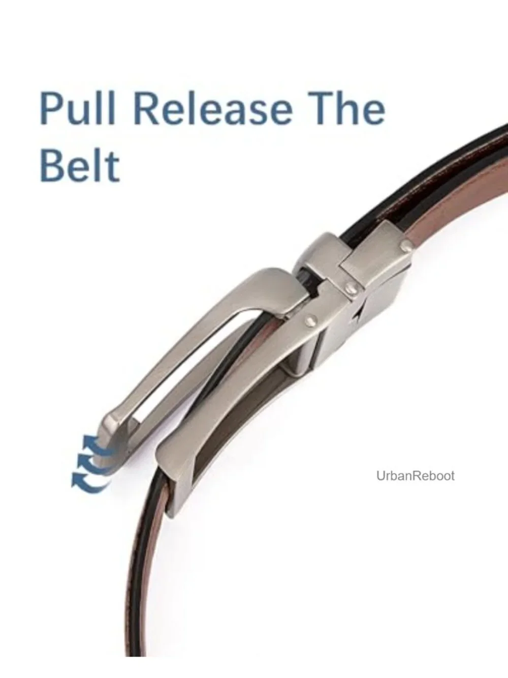 Men's Leather Ratchet Belt Adjustable Trim to Fit Gift Boxed Silver Buckle